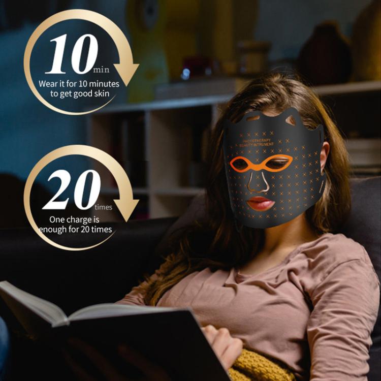 WG-SP-1103 LED Colorful Photon Rejuvenation Mask Facial Beauty Instrument, Infrared, Plug:EU Plug(Black) - free shipping - PMC TechLife - Order now!