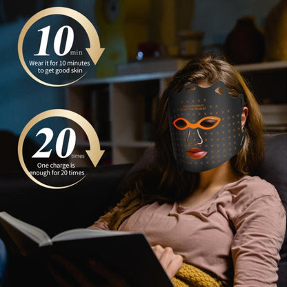WG-SP-1103 LED Colorful Photon Rejuvenation Mask Facial Beauty Instrument, Infrared, Plug:UK Plug(Black) - free shipping - PMC Jewellery - Order now!