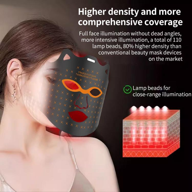 WG-SP-1103 LED Colorful Photon Rejuvenation Mask Facial Beauty Instrument, Infrared, Plug:EU Plug(Black) - free shipping - PMC TechLife - Order now!