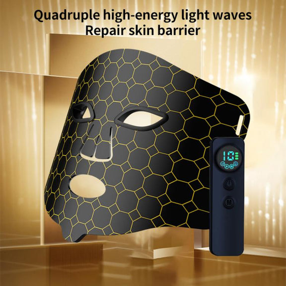 WG-B-M03 Vibration Massage Photon Mask Photon Rejuvenation Facial Beauty Device, EU Plug(Black)