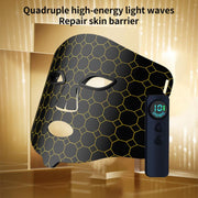 WG-B-M03 Vibration Massage Photon Mask Photon Rejuvenation Facial Beauty Device, UK Plug(Black)