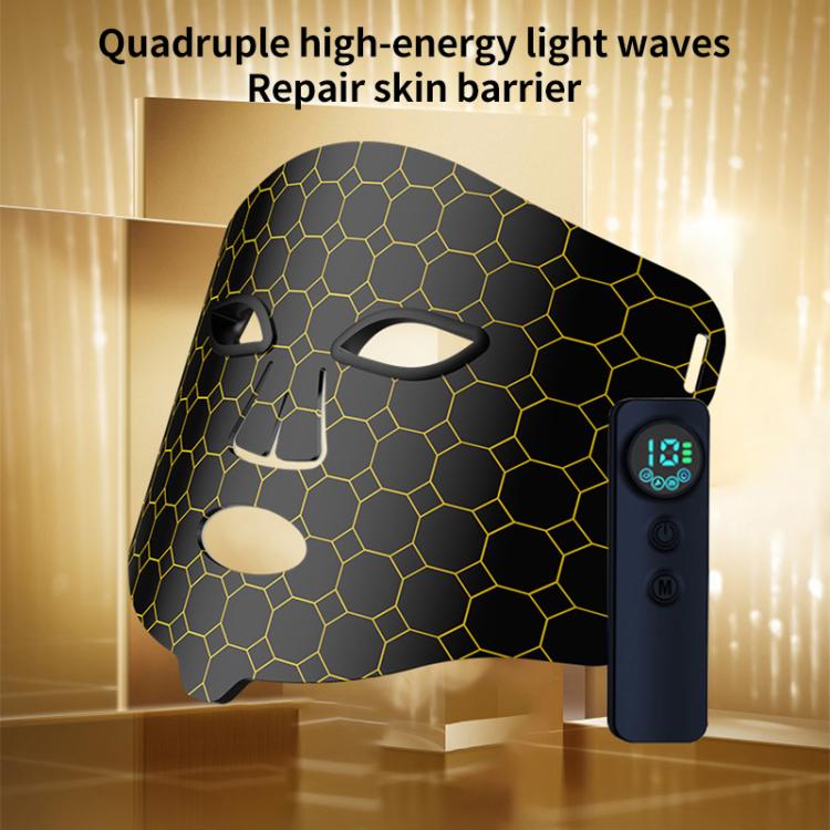 WG-B-M03 Vibration Massage Photon Mask Photon Rejuvenation Facial Beauty Device, EU Plug(Black)