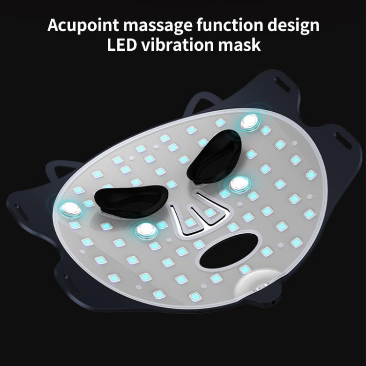 WG-B-M03 Vibration Massage Photon Mask Photon Rejuvenation Facial Beauty Device, US Plug(Black)