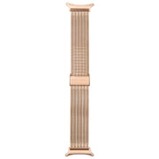 For Samsung Galaxy Watch Ultra 47mm Integrated Buckle Embossed Milanese Metal Watch Band(Rose Gold)