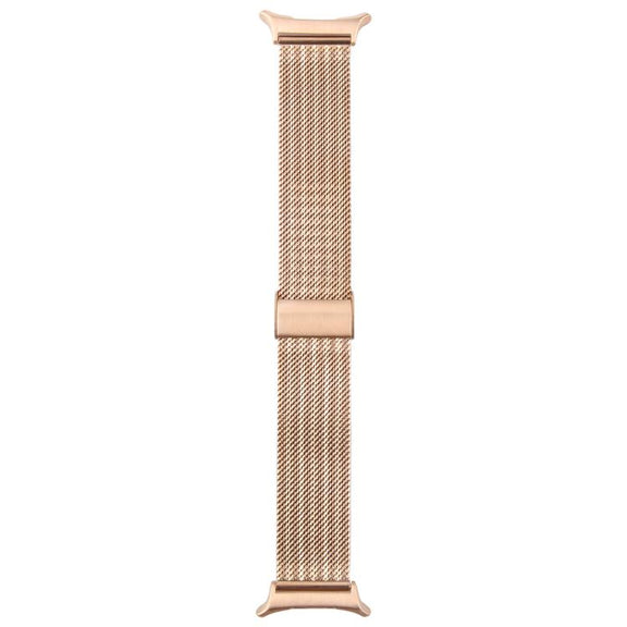 For Samsung Galaxy Watch Ultra 47mm Integrated Buckle Embossed Milanese Metal Watch Band(Rose Gold)