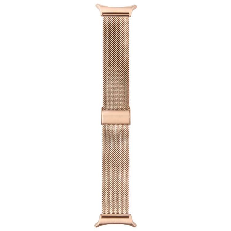 For Samsung Galaxy Watch Ultra 47mm Integrated Buckle Embossed Milanese Metal Watch Band(Rose Gold)