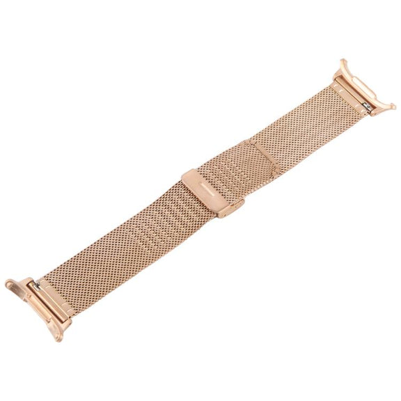 For Samsung Galaxy Watch Ultra 47mm Integrated Buckle Embossed Milanese Metal Watch Band(Rose Gold)