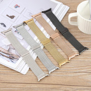 For Samsung Galaxy Watch Ultra 47mm Integrated Buckle Embossed Milanese Metal Watch Band(Rose Gold)