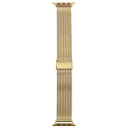 For Apple Watch 46mm / 49mm / 45mm / 44mm Integrated Buckle Embossed Thick Milanese Metal Watch Band(Gold)