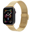 For Apple Watch 42mm / 41mm / 40mm / 38mm Integrated Buckle Embossed Thick Milanese Metal Watch Band(Gold) - free shipping - PMC TechLife - Order now!