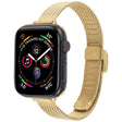 For Apple Watch 46mm / 49mm / 45mm / 44mm Integrated Buckle Embossed Slim Milanese Metal Watch Band(Gold) - free shipping - PMC TechLife - Order now!