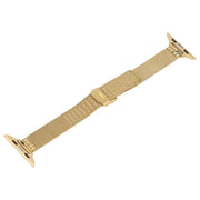 For Apple Watch 42mm / 41mm / 40mm / 38mm Integrated Buckle Embossed Slim Milanese Metal Watch Band(Gold)