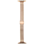 For Apple Watch 42mm / 41mm / 40mm / 38mm Integrated Buckle Embossed Slim Milanese Metal Watch Band(Rose Gold)