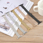 For Apple Watch 42mm / 41mm / 40mm / 38mm Integrated Buckle Embossed Slim Milanese Metal Watch Band(Rose Gold)
