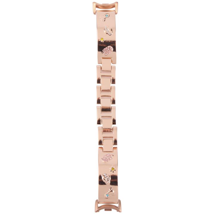 For Xiaomi Smart Band 9 / 8 Diamond Quick Release Chain Bracelet Metal Watch Band(Rose Gold)