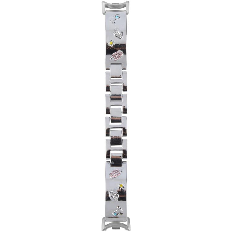 For Xiaomi Smart Band 9 / 8 Diamond Quick Release Chain Bracelet Metal Watch Band(Silver)