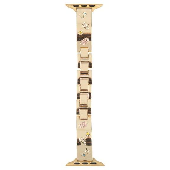 For Apple Watch 46mm / 49mm / 45mm / 44mm Diamond Quick Release Chain Bracelet Metal Watch Band(Gold)