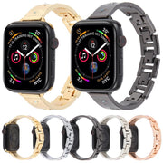 For Apple Watch 46mm / 49mm / 45mm / 44mm Diamond Quick Release Chain Bracelet Metal Watch Band(Gold)