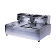 Multifunctional Commercial Stainless Steel Thick Electric Fryer Electric Boiler, Dual Cylinder 12L+Temperature Limiter(UK Plug) - free shipping - PMC TechLife - Order now!