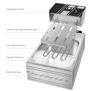 Multifunctional Commercial Stainless Steel Thick Electric Fryer Electric Boiler, Single Cylinder Extended 12L(UK Plug)