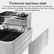 Multifunctional Commercial Stainless Steel Thick Electric Fryer Electric Boiler, Dual Cylinder 12L(UK Plug)