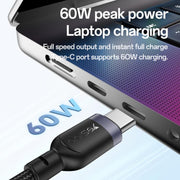 Yesido CA136C 60W USB-C / Type-C to Type-C & iWatch 2 in 1 Charging Cable, Length:1.2m(Black)