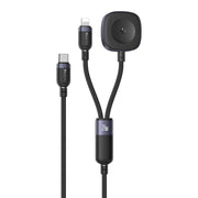 Yesido CA136L 27W USB-C / Type-C to 8 Pin & iWatch 2 in 1 Charging Cable, Length:1.2m(Black)