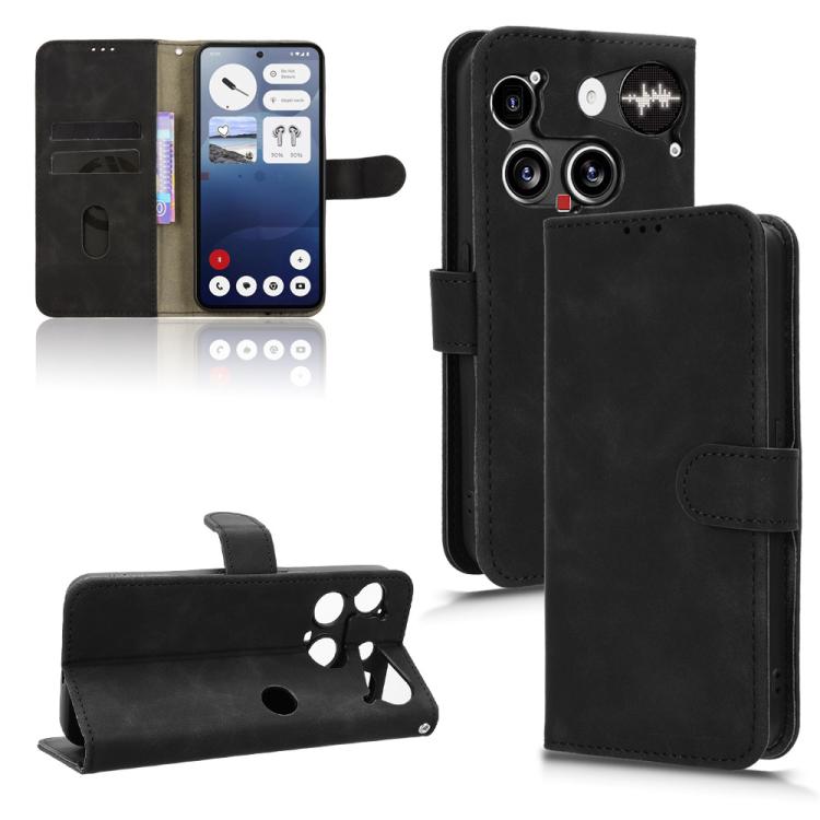 For Nothing Phone 3 Skin Feel Magnetic Flip Leather Phone Case(Black) - free shipping - PMC Jewellery - Order now!