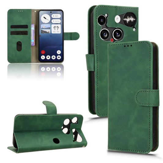 For Nothing Phone 3 Skin Feel Magnetic Flip Leather Phone Case(Green) - free shipping - PMC Jewellery - Order now!