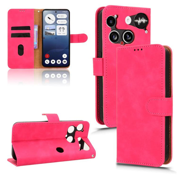 For Nothing Phone 3 Skin Feel Magnetic Flip Leather Phone Case(Rose Red)