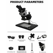 Kaisi 6558 6.5-58X Synchronous Zoom Trinocular Stereo Microscope