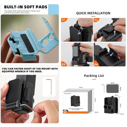 For DJI OSMO Pocket 3 Sunnylife Multifunctional Magnetic Mount Tabletop Base Bracket(Orange) - free shipping - PMC Jewellery - Order now!