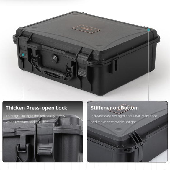 For DJI Mavic 4 Pro Sunnylife Safety Carrying Case Hard Travel Case Large Capacity Water-resistant Shock-proof Box(Black)