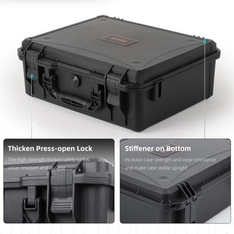 For DJI Mavic 4 Pro Sunnylife Safety Carrying Case Hard Travel Case Large Capacity Water-resistant Shock-proof Box(Black)