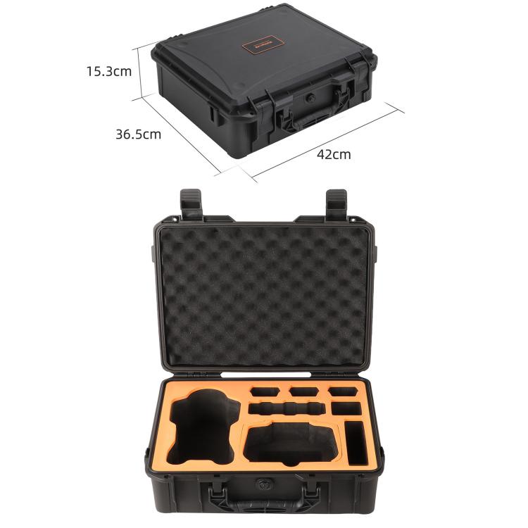 For DJI Mavic 4 Pro Sunnylife Safety Carrying Case Hard Travel Case Large Capacity Water-resistant Shock-proof Box(Black)
