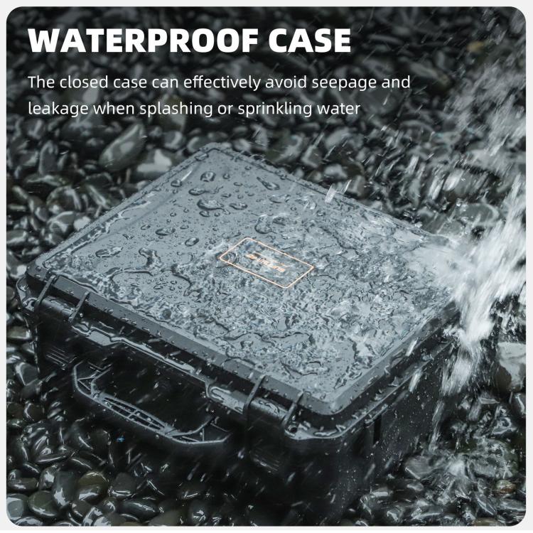 For DJI Mavic 4 Pro Sunnylife Safety Carrying Case Hard Travel Case Large Capacity Water-resistant Shock-proof Box(Black)