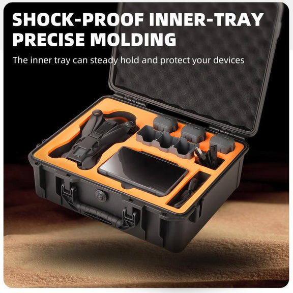 For DJI Mavic 4 Pro Sunnylife Safety Carrying Case Hard Travel Case Large Capacity Water-resistant Shock-proof Box(Black)