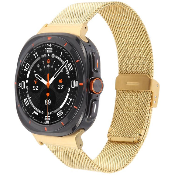 For Samsung Galaxy Watch Ultra 47mm / Ultra 2025 Milanese Integrated Buckle Metal Watch Band(Gold)