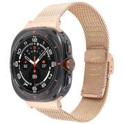 For Samsung Galaxy Watch Ultra 47mm Milanese Integrated Buckle Metal Watch Band(Rose Gold)