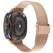 For Samsung Galaxy Watch Ultra 47mm Milanese Integrated Buckle Metal Watch Band(Rose Gold)