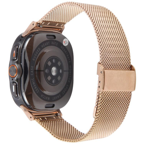 For Samsung Galaxy Watch Ultra 47mm Milanese Integrated Buckle Metal Watch Band(Rose Gold)