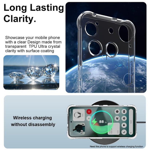 For Nothing Phone 3 imak Shockproof Airbag TPU Phone Case(Transparent)