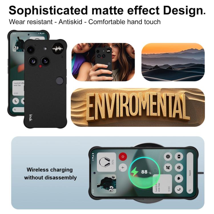 For Nothing Phone 3 imak Shockproof Airbag TPU Phone Case(Matte Black)