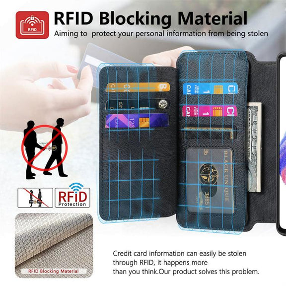 For Honor 400 Global 156.5mm CaseNeo MagSafe RFID Anti-theft Zipper Wallet Retro Leather Phone Case(Black)
