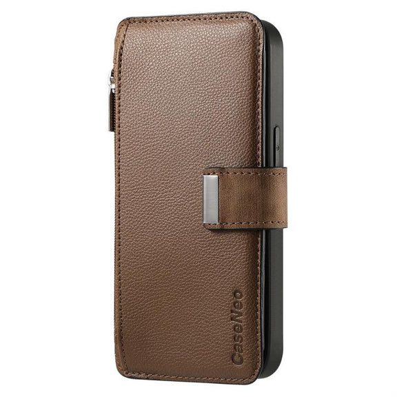 For Honor 400 Global 156.5mm CaseNeo MagSafe RFID Anti-theft Zipper Wallet Retro Leather Phone Case(Brown)