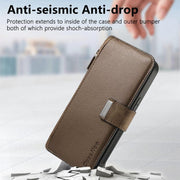 For Honor 400 Global 156.5mm CaseNeo MagSafe RFID Anti-theft Zipper Wallet Retro Leather Phone Case(Brown)