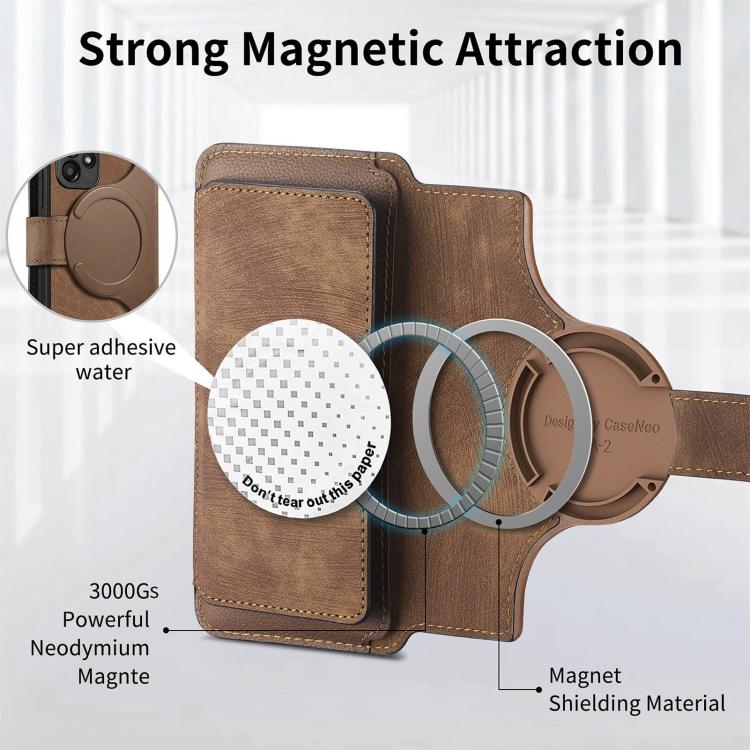 For Honor 400 Global 156.5mm CaseNeo MagSafe RFID Anti-theft Zipper Wallet Retro Leather Phone Case(Brown) - free shipping - PMC Jewellery - Order now!