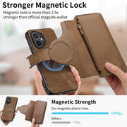 For Honor 400 Global 156.5mm CaseNeo MagSafe RFID Anti-theft Zipper Wallet Retro Leather Phone Case(Brown)