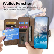 For Honor 400 Global 156.5mm CaseNeo MagSafe RFID Anti-theft Zipper Wallet Retro Leather Phone Case(Brown)