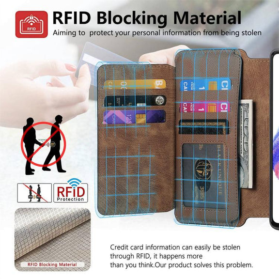For Honor 400 Global 156.5mm CaseNeo MagSafe RFID Anti-theft Zipper Wallet Retro Leather Phone Case(Brown)